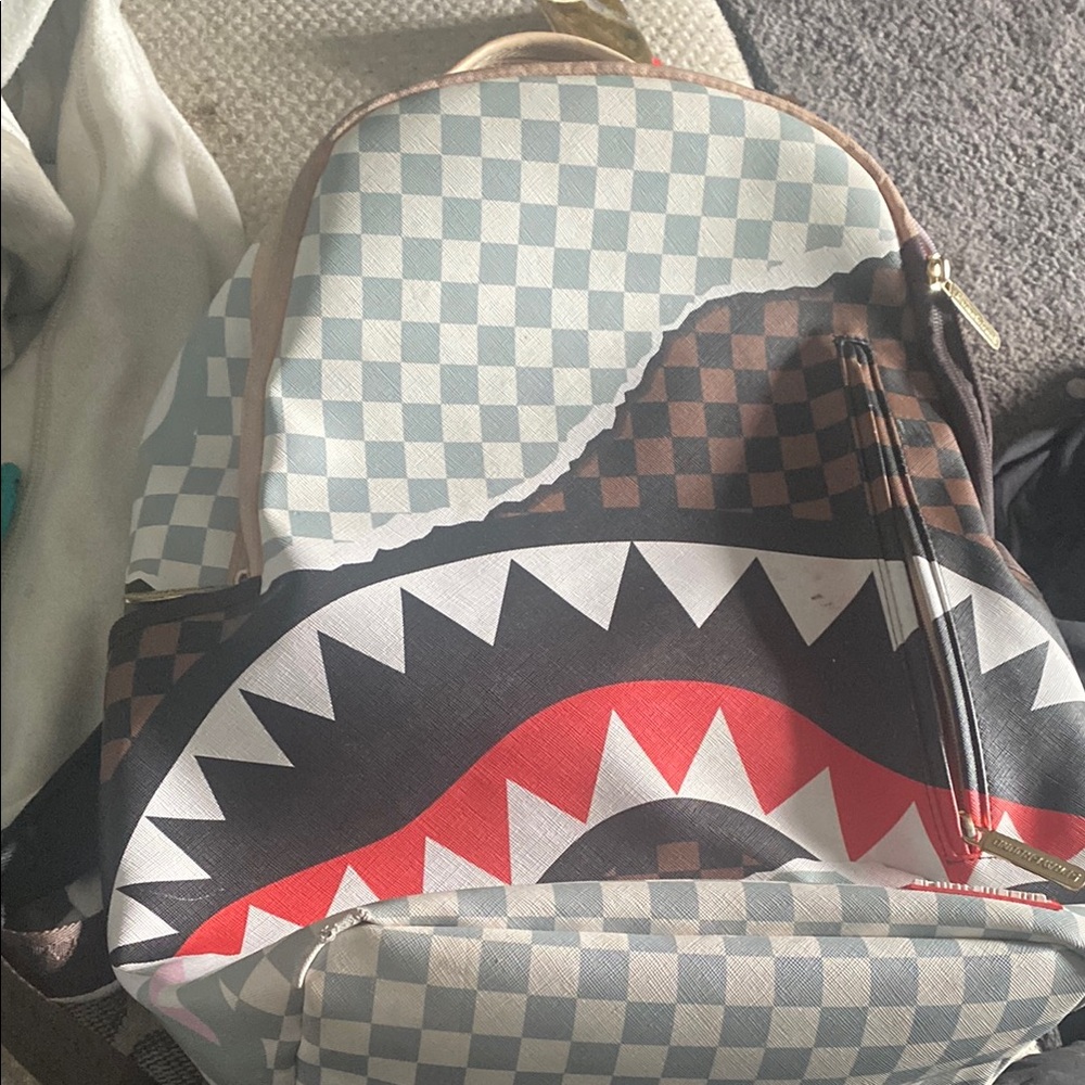 Checkered Shark Backpack